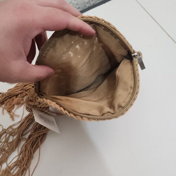 Boho Women Mini Fringed Round Cotton Crochet Cross-body Shoulder Bag - Picture 11 of 12